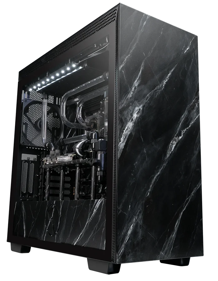 A unique black marble computer