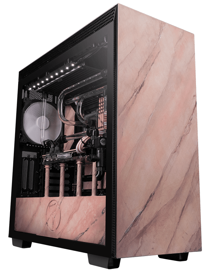 A unique pink marble computer